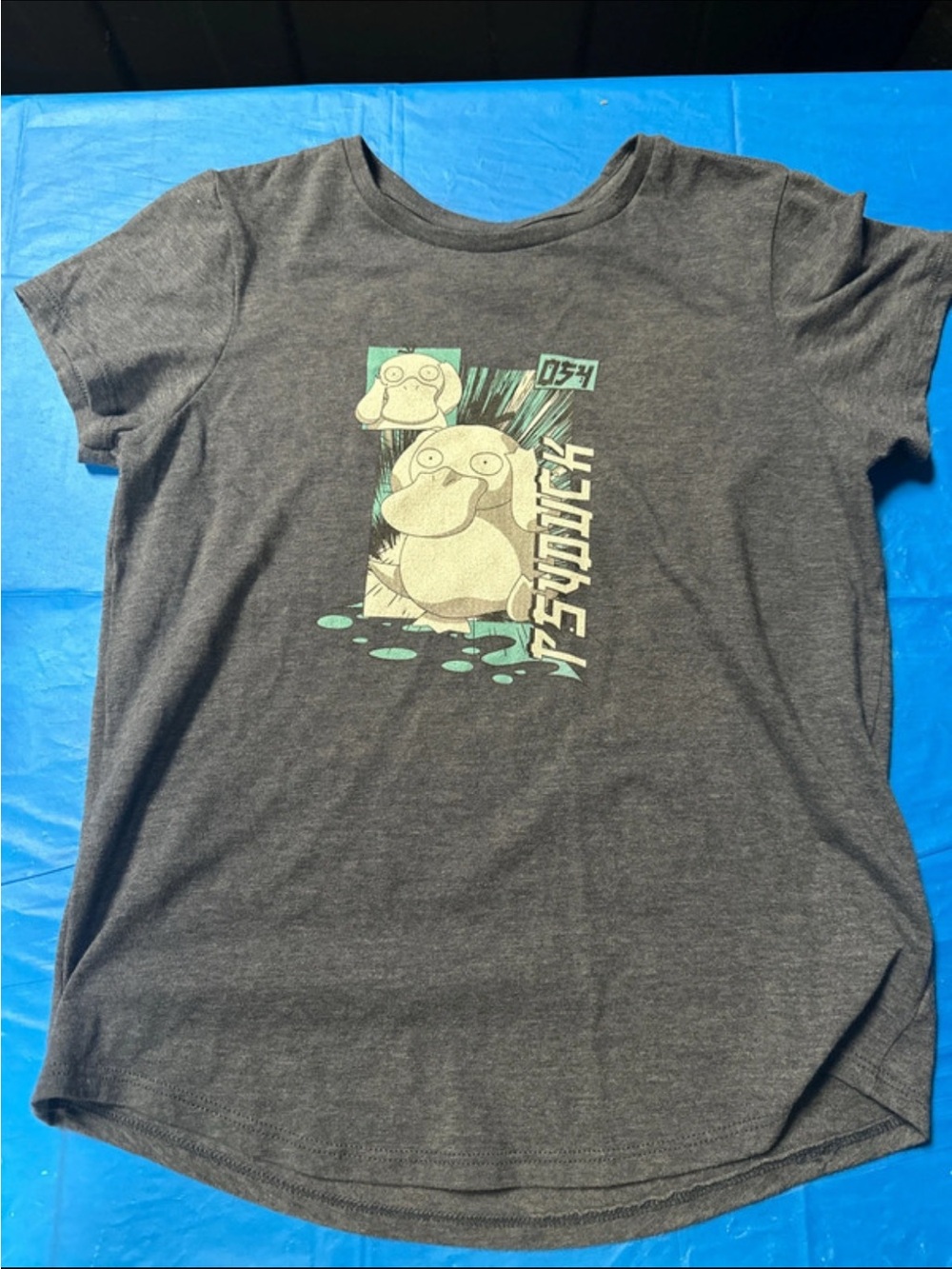 Youth Girls Pokémon Psyduck Anime Graphic T-Shirt - Grey